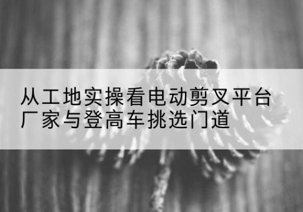 云城电动剪叉升降平台厂家-从工地实操看电动剪叉平台厂家与登高车挑选门道